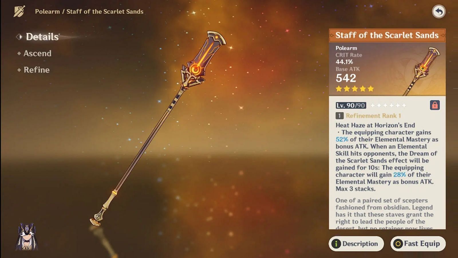 Staff of the Scarlet Sands (Image via HoYoverse)